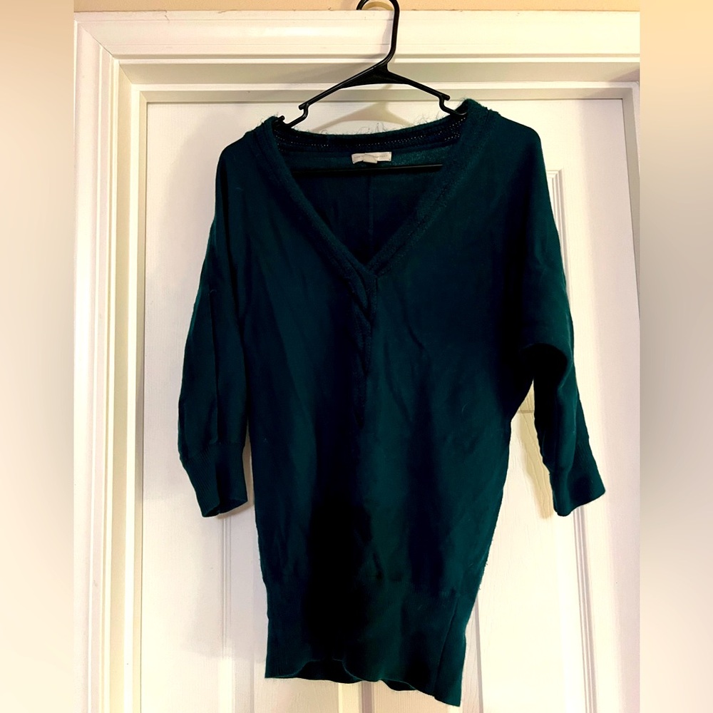 New York & Co. teal v neck sweater size small